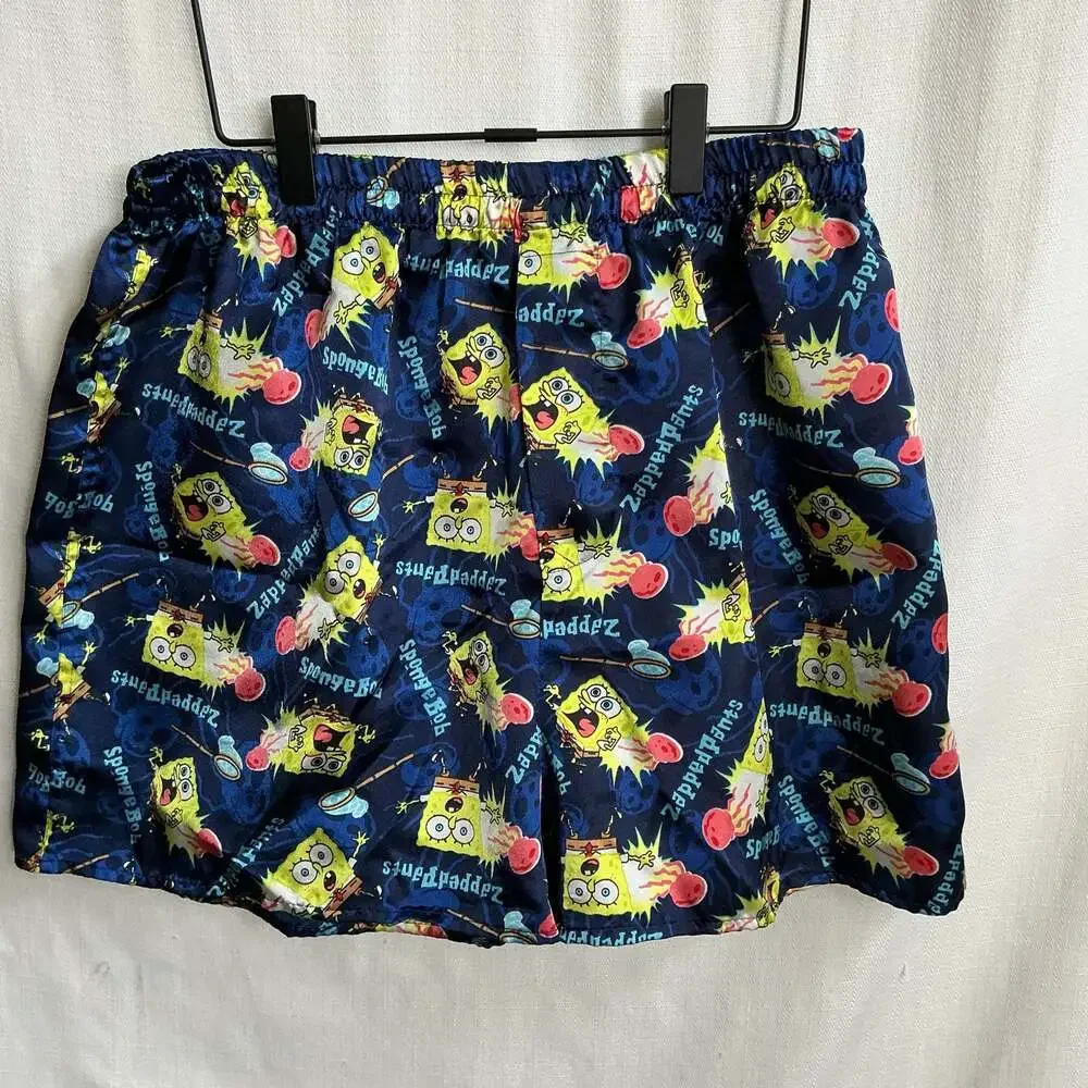 Nickelodeon SpongeBob SquarePants Blue Satin Lounge Pajama Shorts